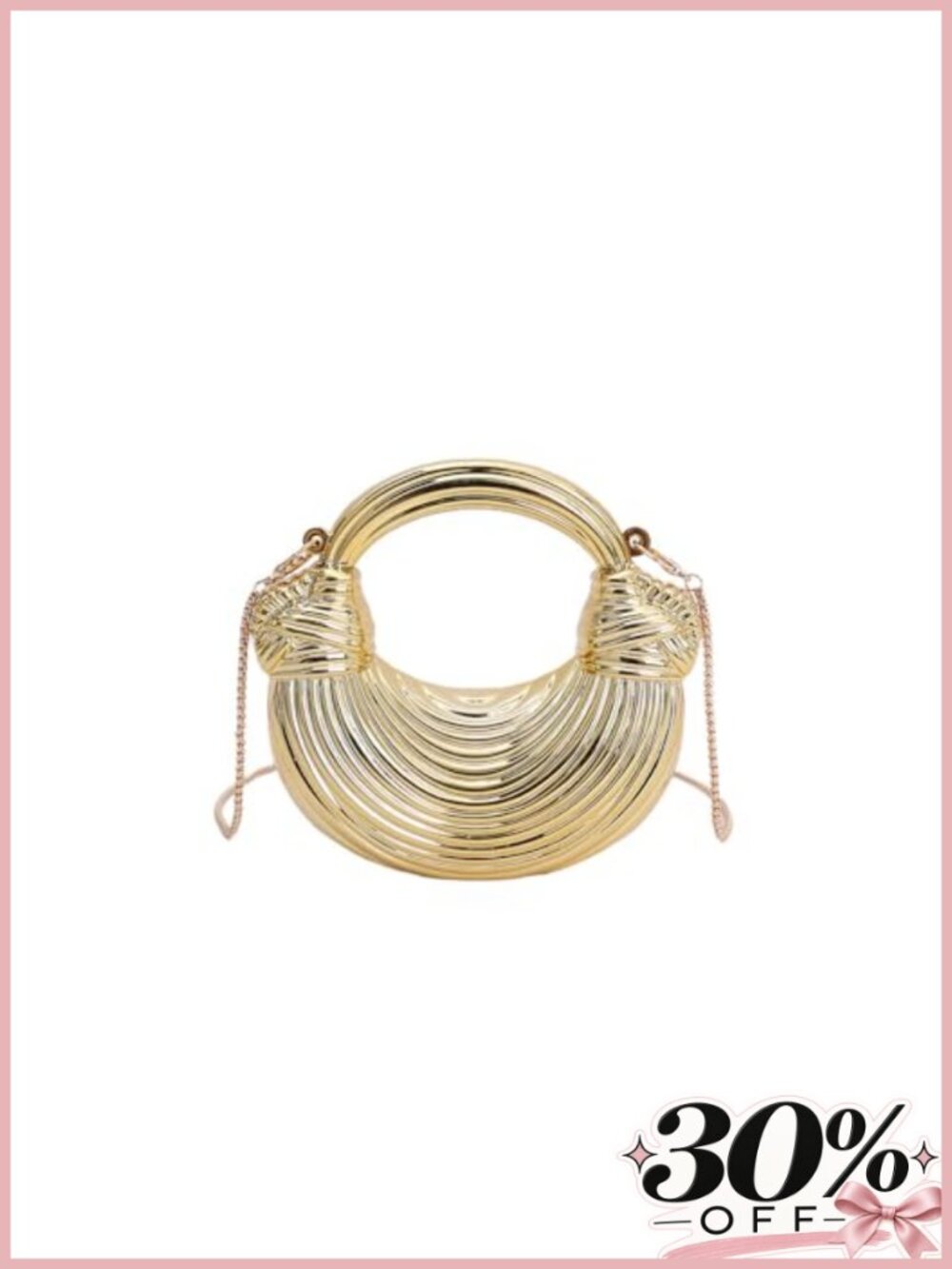 Mini Crescent Acrylic Crossbody Bag Clutch with Chain Strap
